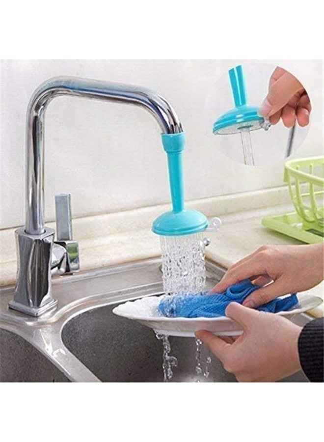 وصلة صنبور قابلة للتعديل للمطبخ والحمام - فوهة سيليكون قابلة للدوران 360 درجة، صمام منظم موفر للمياه، مصنوعة من مادة ABS + TPE المتينة، نوعان من التدفق للحوض، وغسل الأطباق، والخضراوات، والفواكه، وغسل اليدين - متعددة الألوان - Image 1